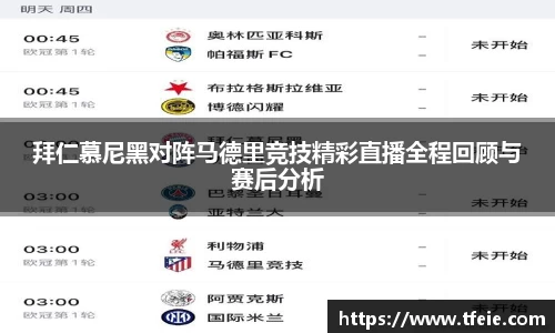 拜仁慕尼黑对阵马德里竞技精彩直播全程回顾与赛后分析